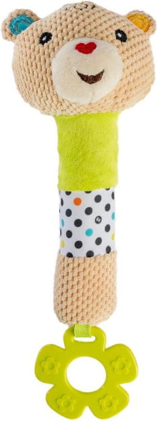 Fisher-Price Pískací chrastítko s kousátkem medvěd - obrázek 1