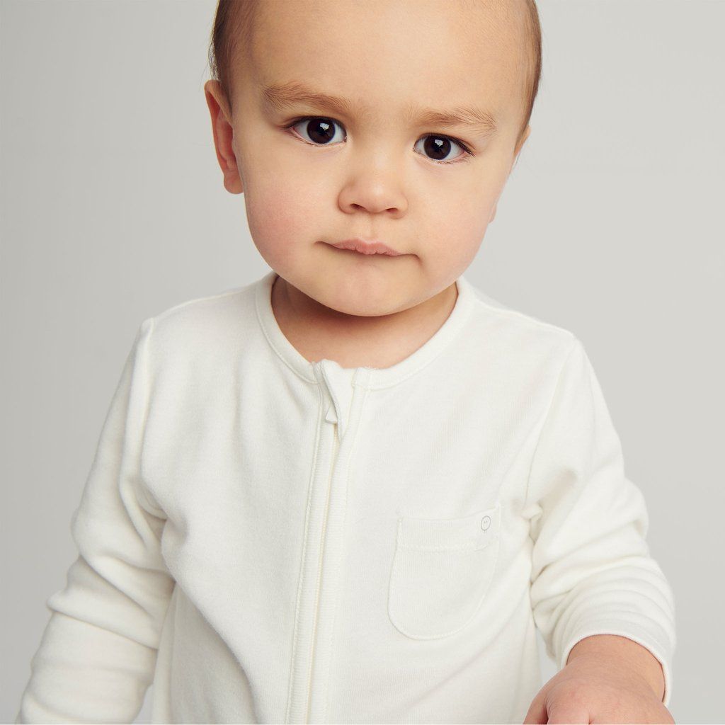 Mori Zip-Up dupačky z organické bavlny a bambusu bílé Velikost: 9 - 12 m - obrázek 2