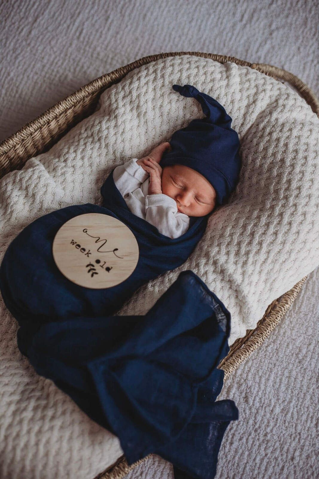 Snuggle Hunny Kids Organická mušelinová zavinovací plena navy - obrázek 3