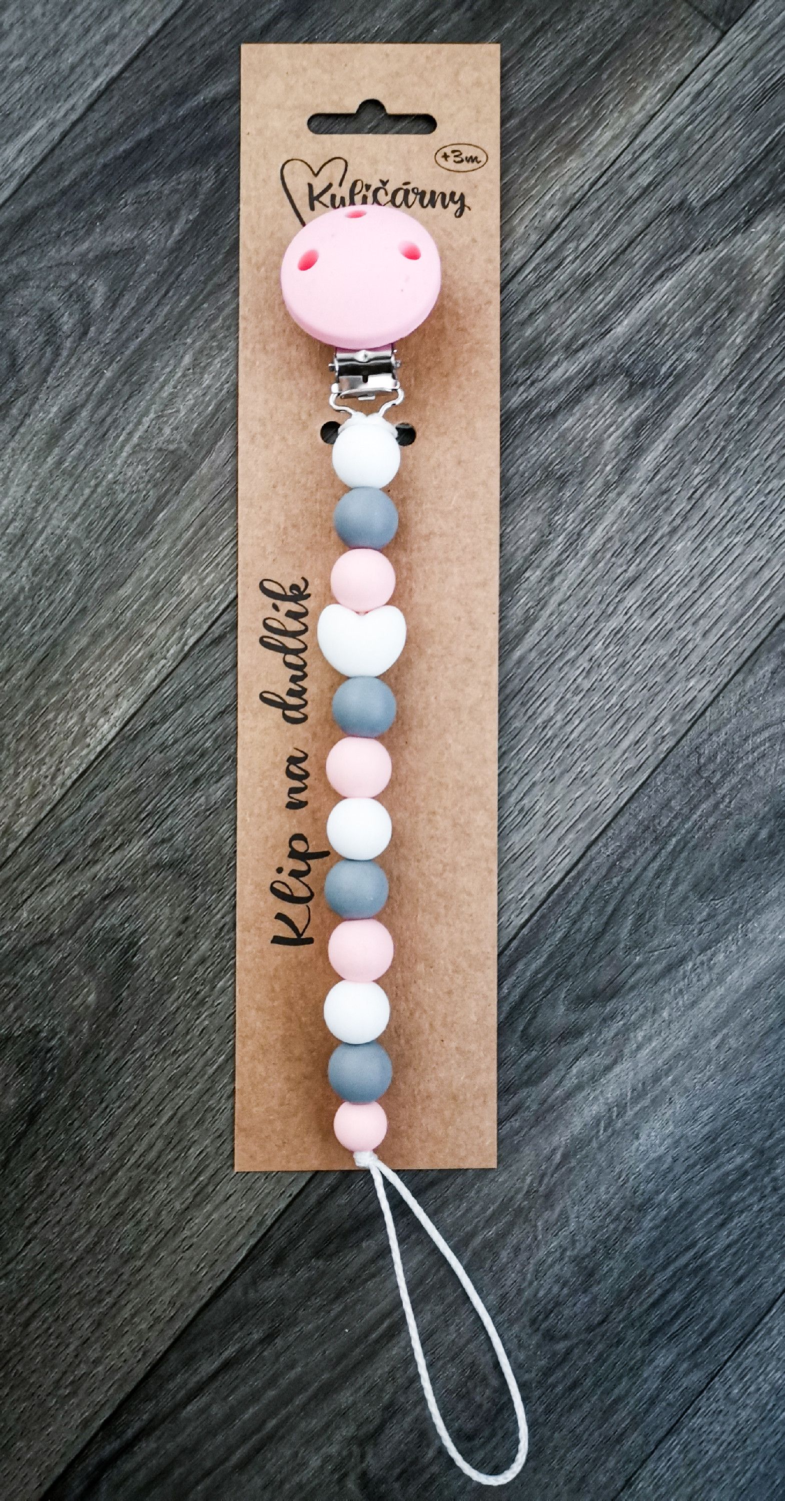 Kulišárny (handmade) Klip na dudlík ,,Lovely,, born - obrázek 1