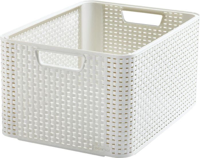 Curver Úložný box RATTAN Style2 M krémová - obrázek 1