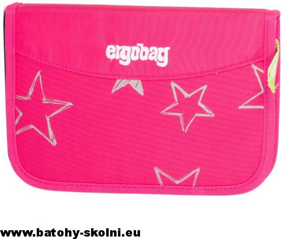 Jednopatrový vybavený školní penál Ergobag růžový Hvězdy - obrázek 1
