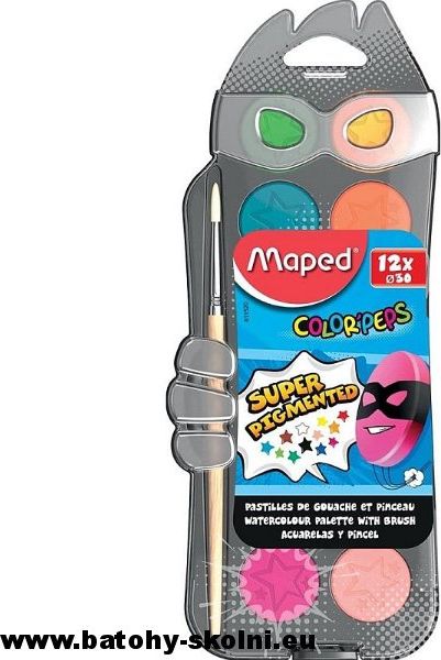 Vodové barvy Maped Color´Peps 12 barev - obrázek 1