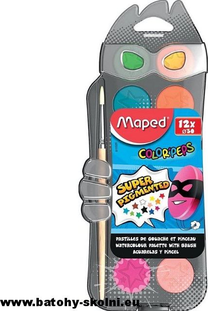 Vodové barvy Maped Color´Peps 12 barev - obrázek 2