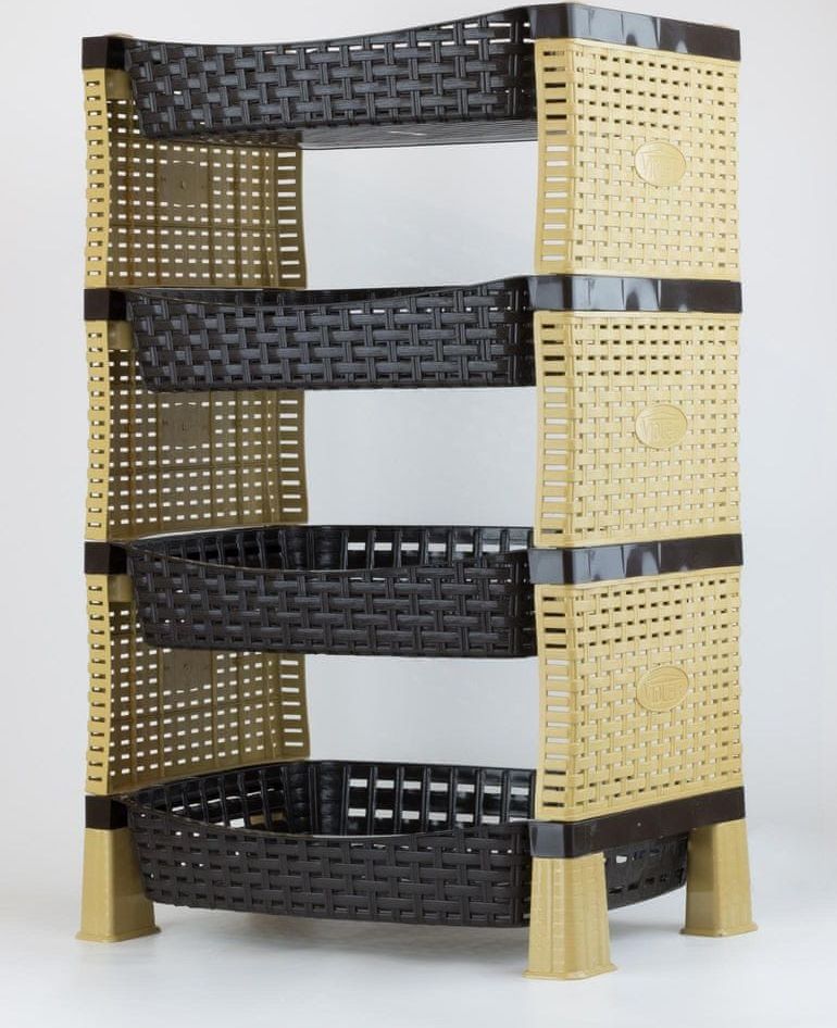 MEGA PLAST MP1300 SHELF regál, krém/wenge - obrázek 1