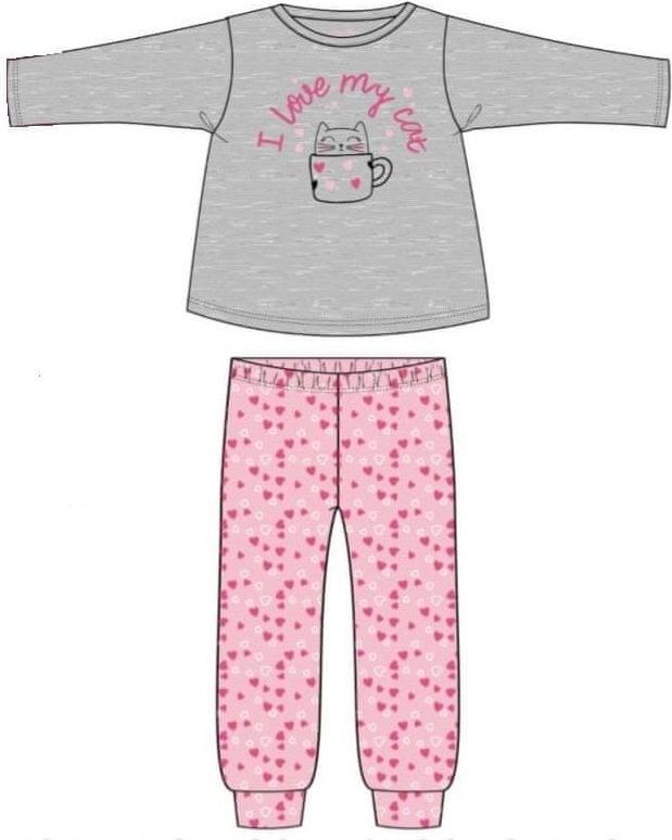 Losan dívčí pyžamo Cat 116 šedá - obrázek 1