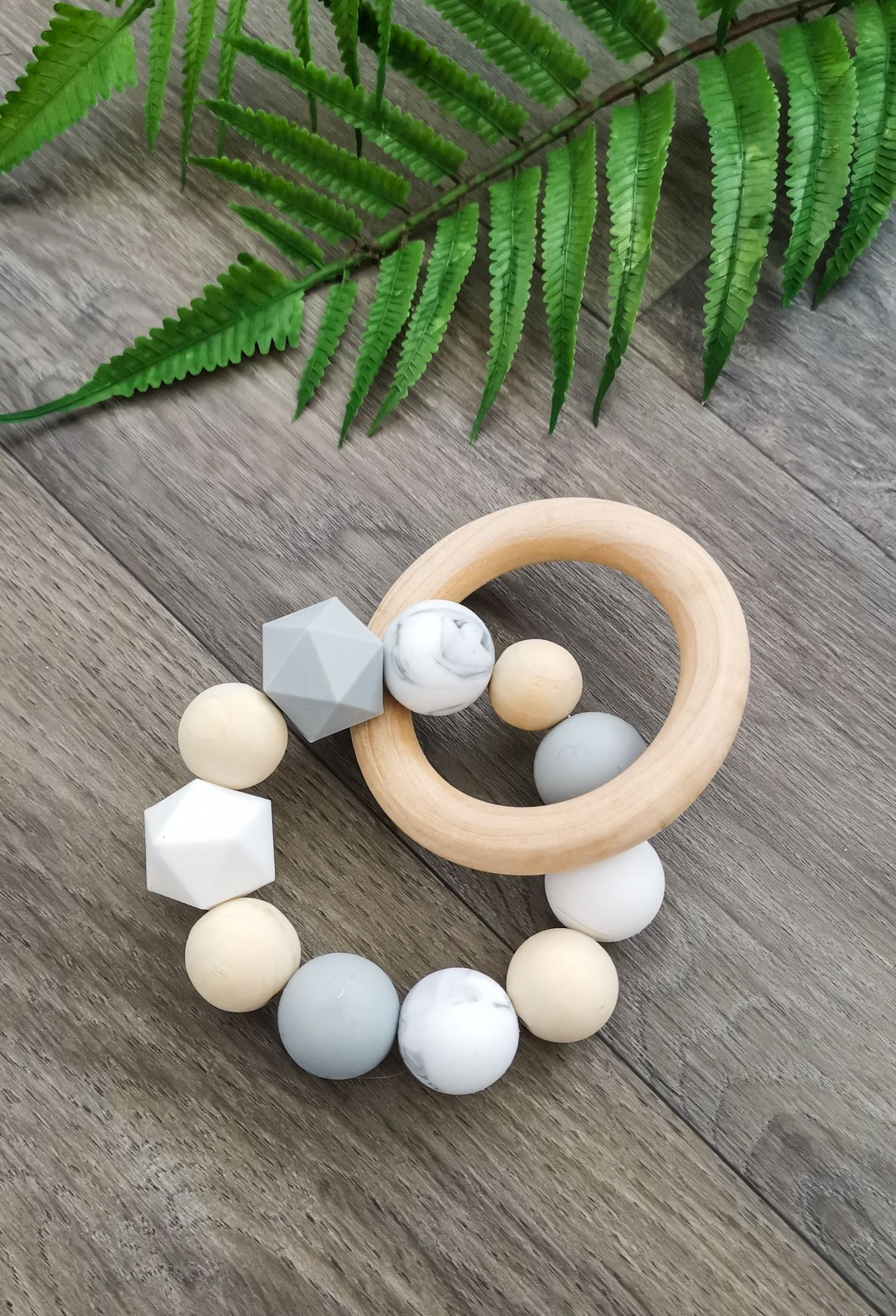 Kulišárny (handmade) Kousátko ,,Marble,, Tvar přívěsku: 2 malé kroužky - obrázek 1