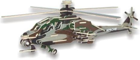 3D Puzzle barevné - Helikoptéra Apache - obrázek 1