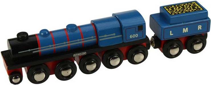 Bigjigs Rail Dřevěná replika lokomotivy LMR Gordon + 3 koleje - obrázek 1