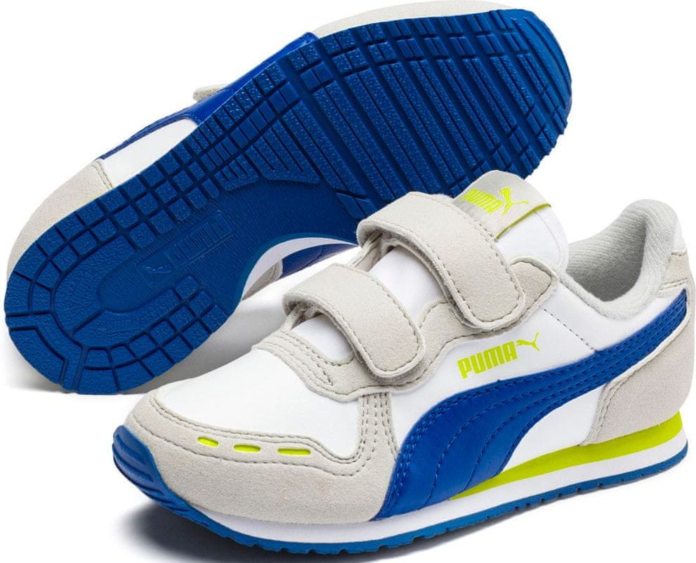 Puma Cabana Racer SL V PS White-Galaxy Blue-Gray Violet-Nrgy Yellow 35 - obrázek 1
