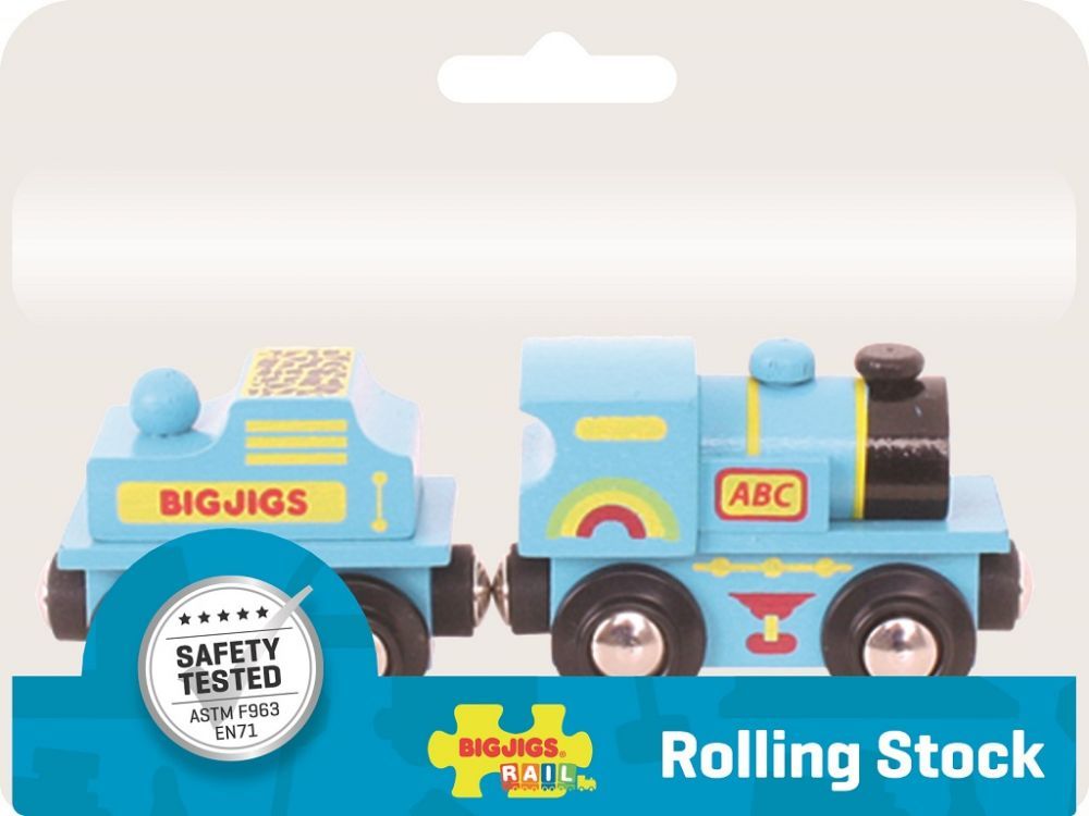 Bigjigs Rail Modrá mašinka s tendrem + 2 koleje - obrázek 2