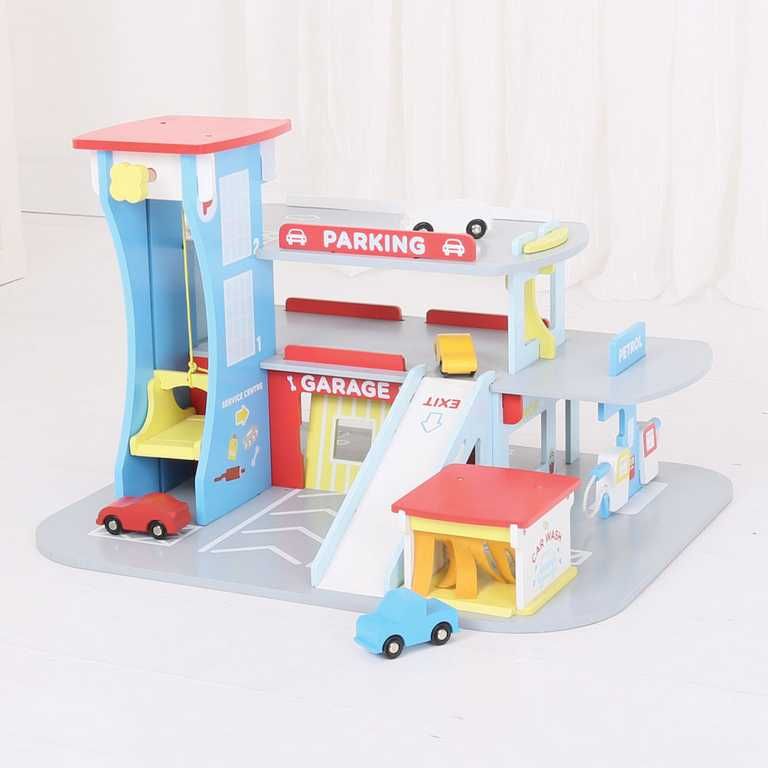 Bigjigs Toys Dřevěná garáž pro auta - obrázek 3