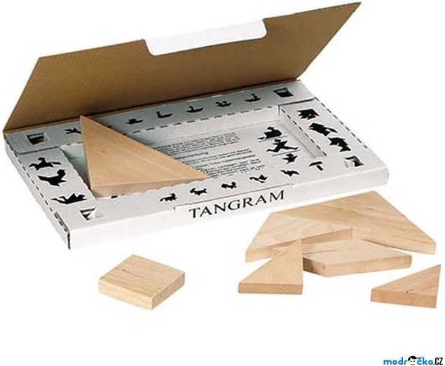 Tangram dřevěný - Přírodní v krabičce (Goki) - obrázek 1