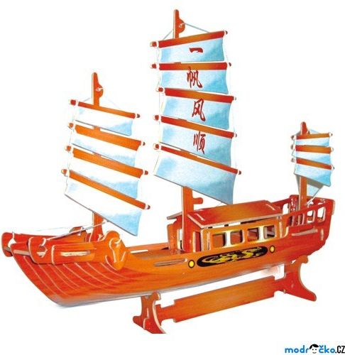 3D Puzzle barevné - Čínská plachetnice - obrázek 1