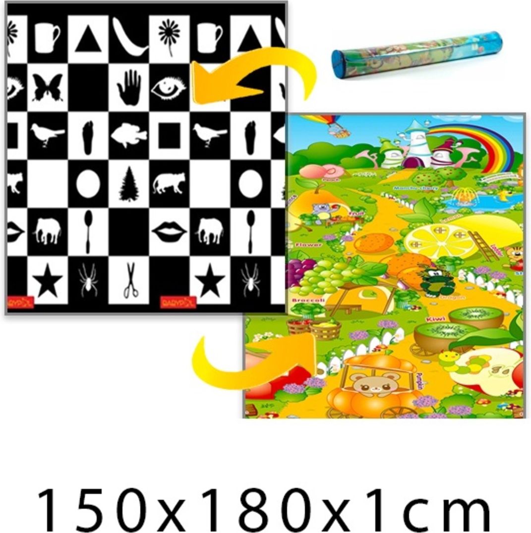 Pěnový koberec Ourbaby Chessboard obdélník 150x180 cm bílá černá - obrázek 1