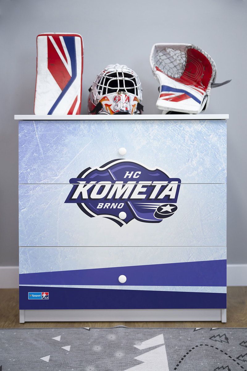 Hokejový pokojíček - HC Kometa Brno postel + úložný prostor - obrázek 3