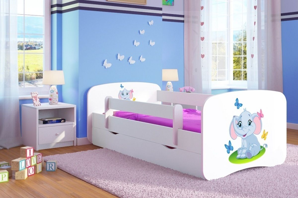 Dětská postel Ourbaby LOKI Elephant bílá 160x80 cm - obrázek 1