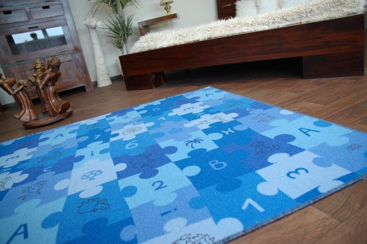 Koberec Ourbaby Puzzle 6270-0 200x300 cm modrá - obrázek 1