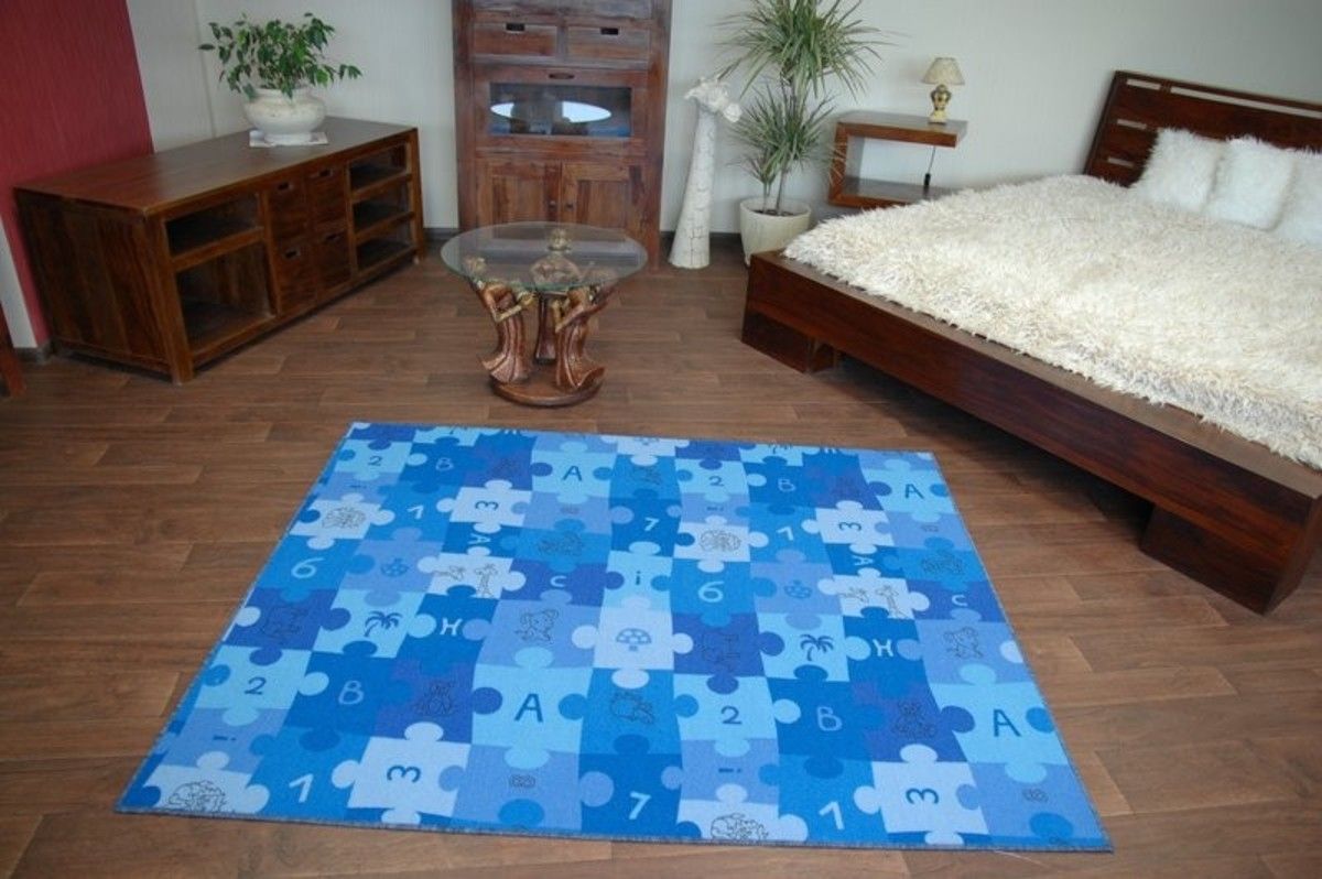 Koberec Ourbaby Puzzle 6270-0 200x300 cm modrá - obrázek 2