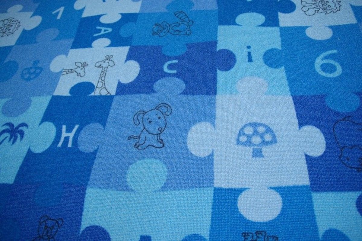 Koberec Ourbaby Puzzle 6270-0 200x300 cm modrá - obrázek 3