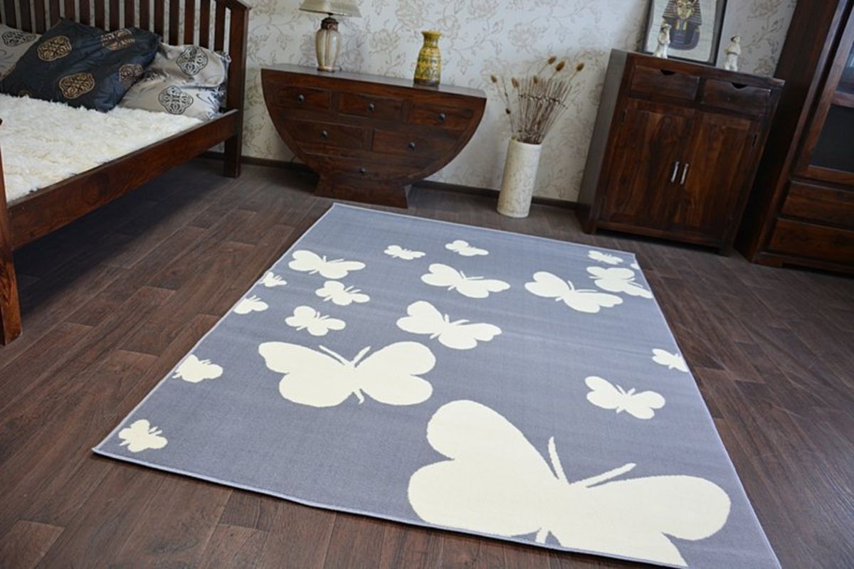 Koberec Ourbaby Butterfly 23694-0 120x160 cm šedá - obrázek 2