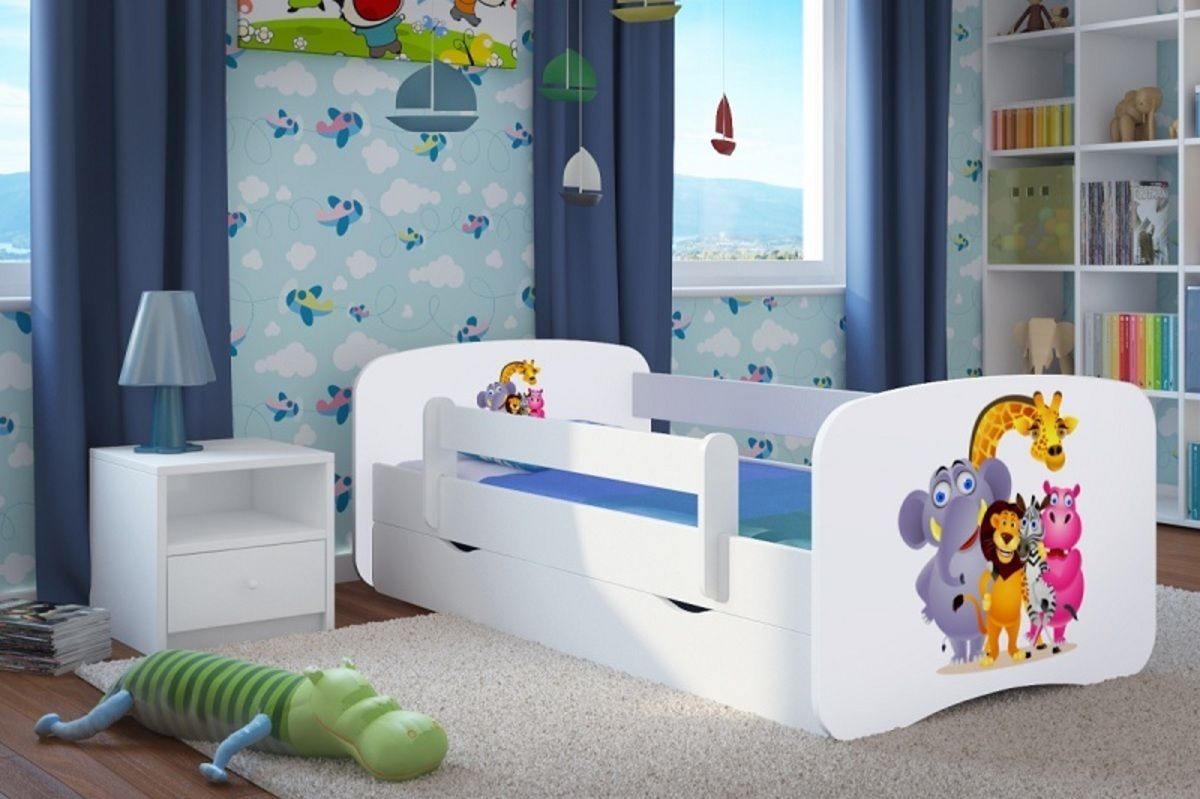 Dětská postel Ourbaby ZOO III bílá 140x70 cm - obrázek 1