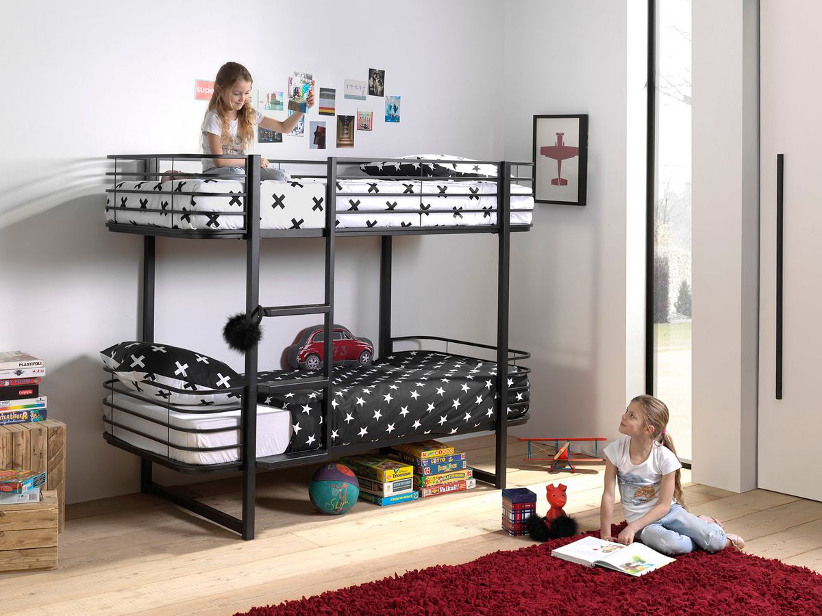 Dětská postel VIPACK FURNITURE Oscar černá 200x90 cm - obrázek 1