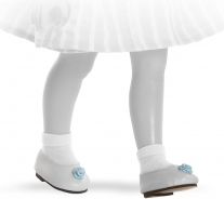 Bílé nízké boty s modrou kytičkou - obrázek 1