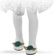 Bílé nízké boty se zelenou kytičkou - obrázek 1