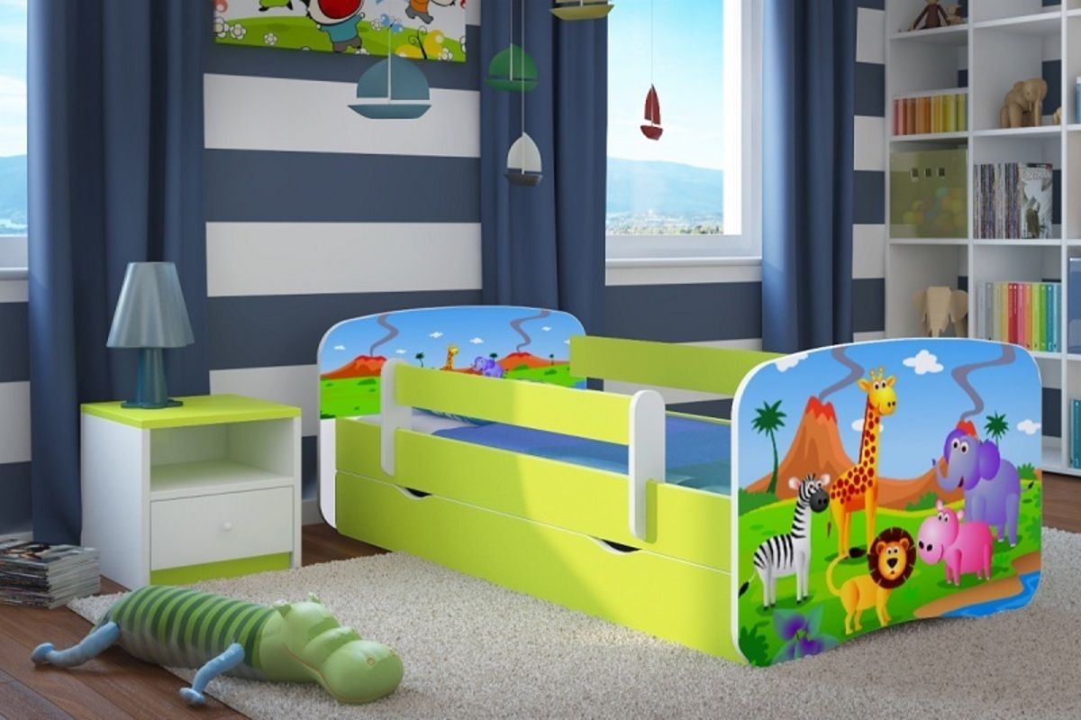 Dětská postel Ourbaby LOKI Safari zelená 160x70 cm - obrázek 1