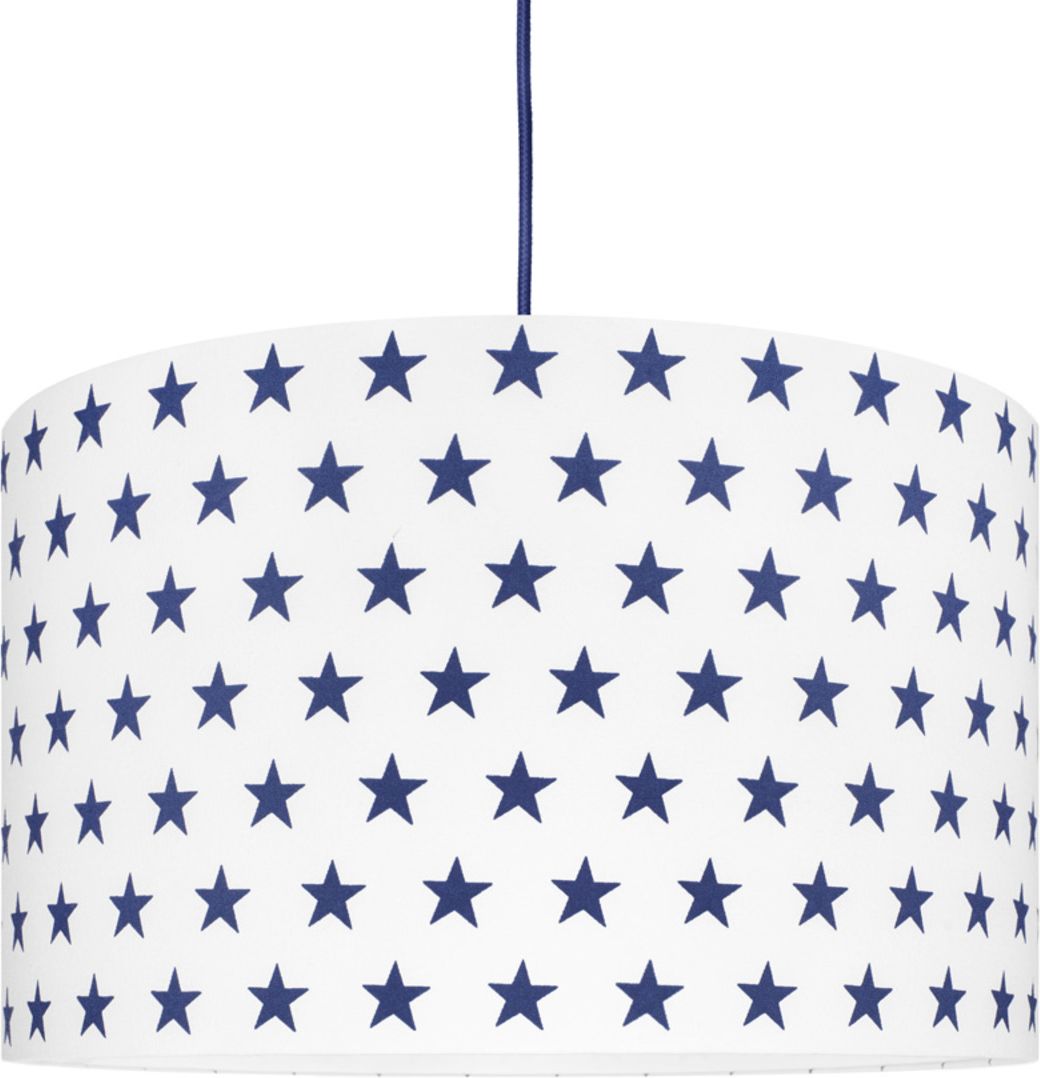 Textilní závěsná lampa Hvězdy - tm. modrá - obrázek 1
