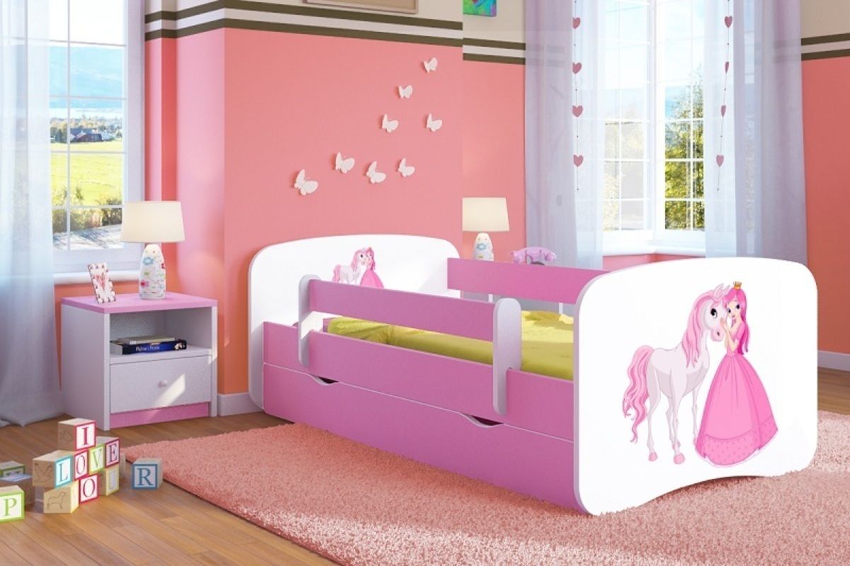 Dětská postel Ourbaby Princess růžová 160x70 cm - obrázek 1