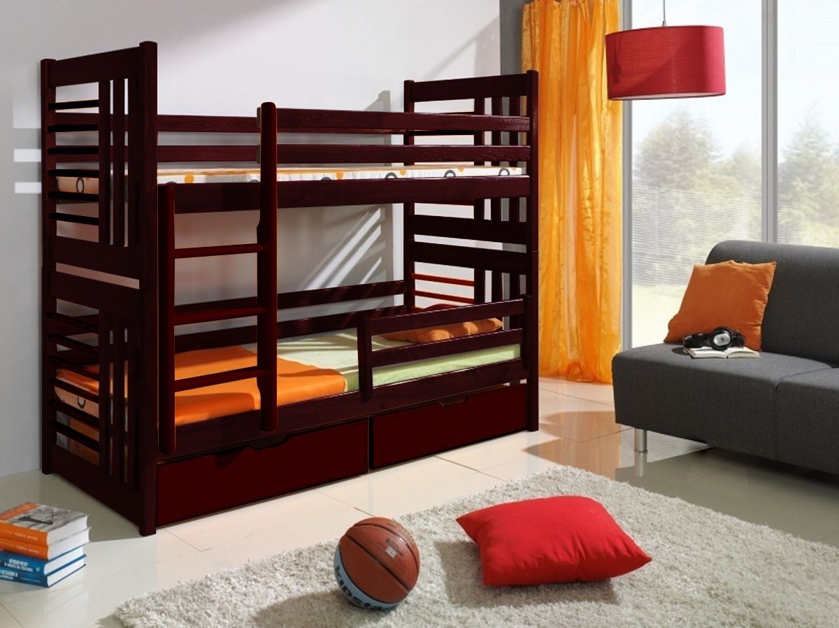 Dětská postel Ourbaby Roland červená hnědá 180x80 cm - obrázek 1