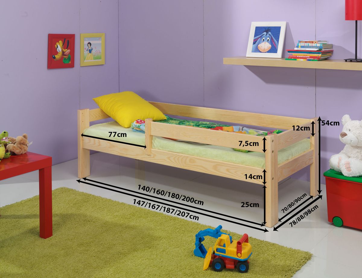 Dětská postel Ourbaby Paul přírodní 180x80 cm - obrázek 5