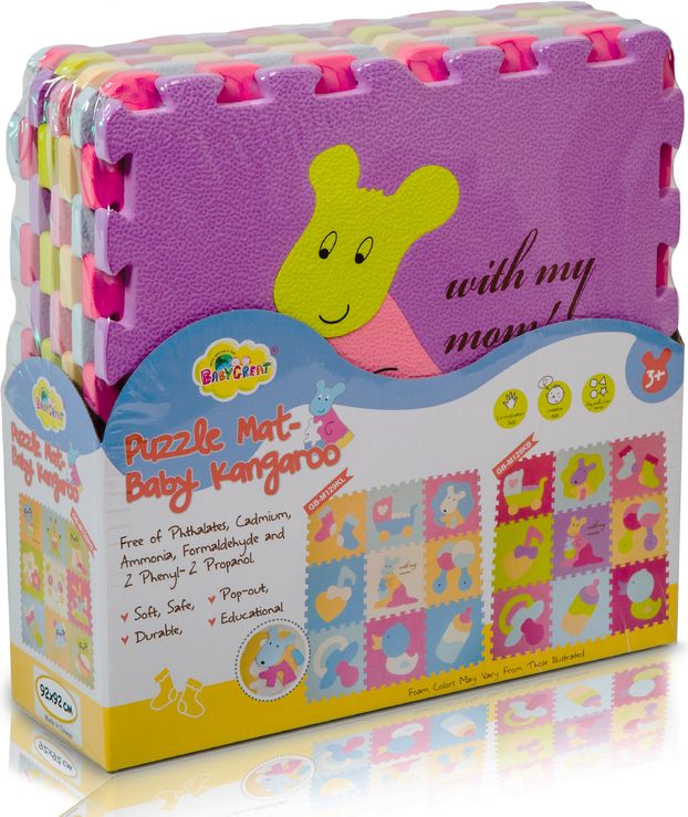Pěnový koberec Ourbaby čtverec puzzle 92x92 cm modrá růžová - obrázek 2