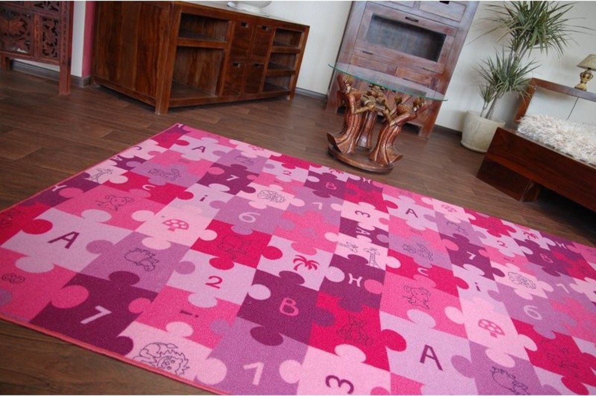Koberec Ourbaby Puzzle 6269-0 200x300 cm růžová - obrázek 1