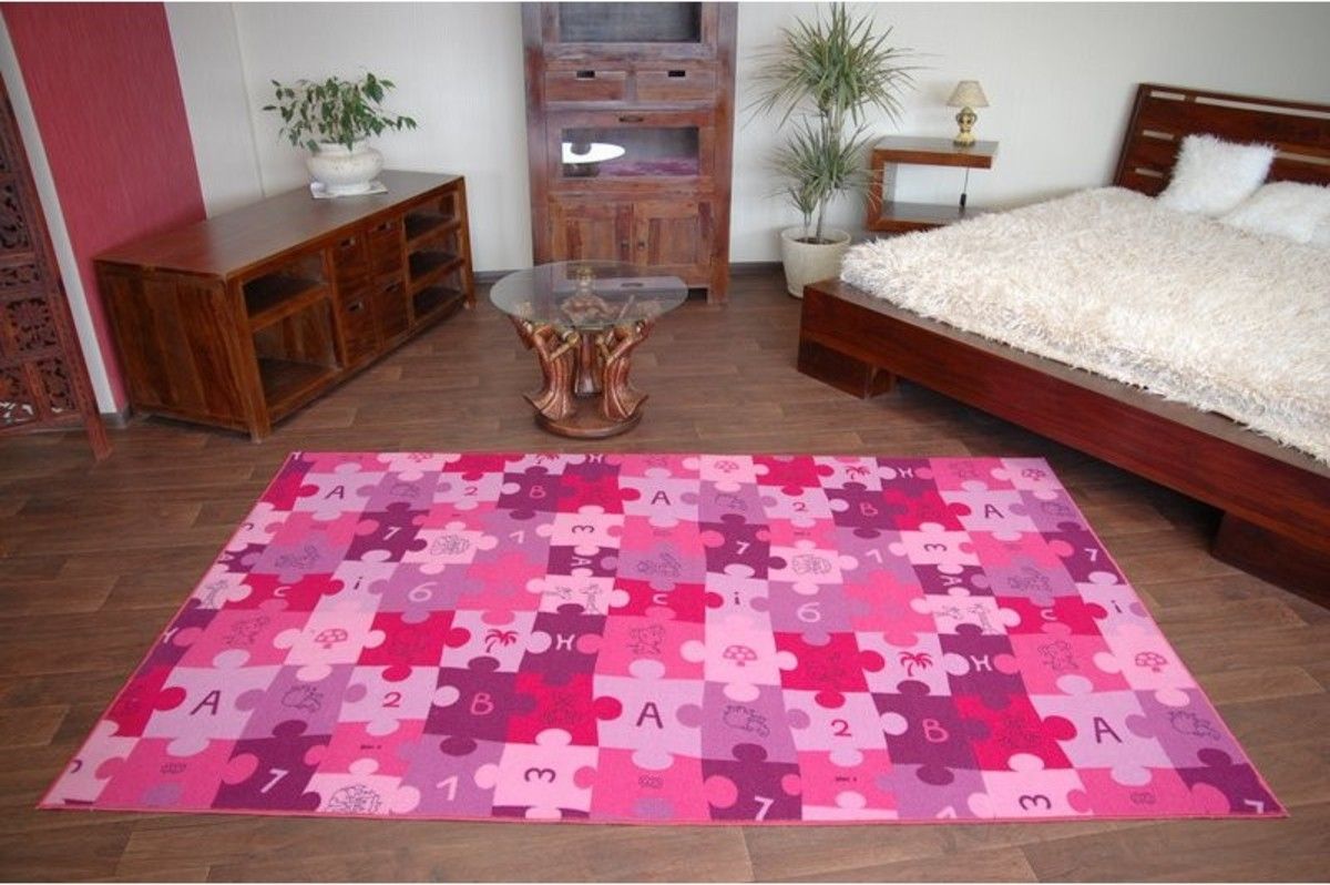 Koberec Ourbaby Puzzle 6269-0 200x300 cm růžová - obrázek 2
