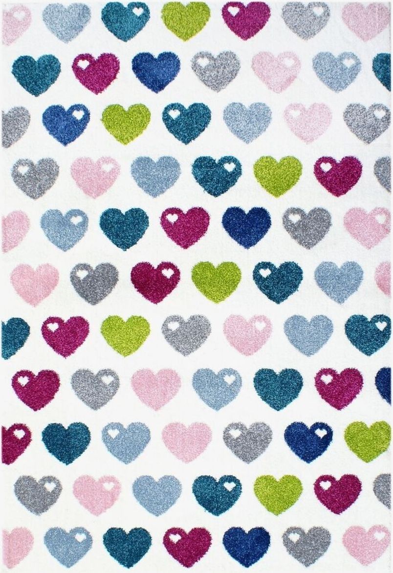 Koberec LIVONE Heart 18880-0 obdélník 120x180 cm modrá růžová - obrázek 1