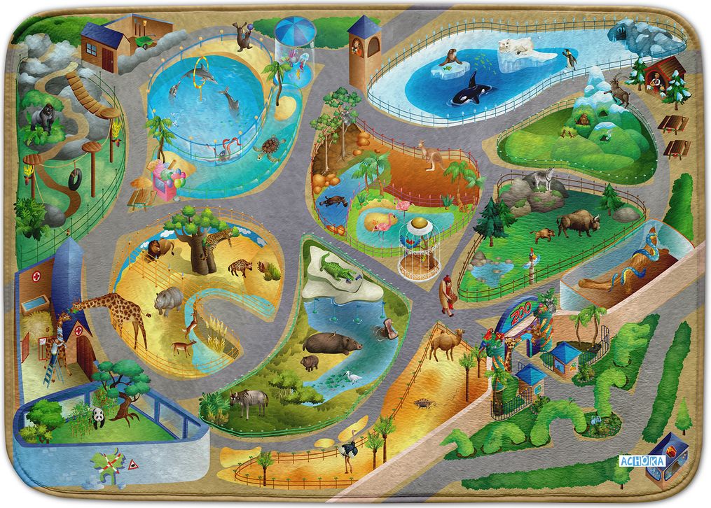 Koberec Ourbaby Soft Zoo 30025-0 obdélník 100x150 cm jiné barevné provedení - obrázek 2