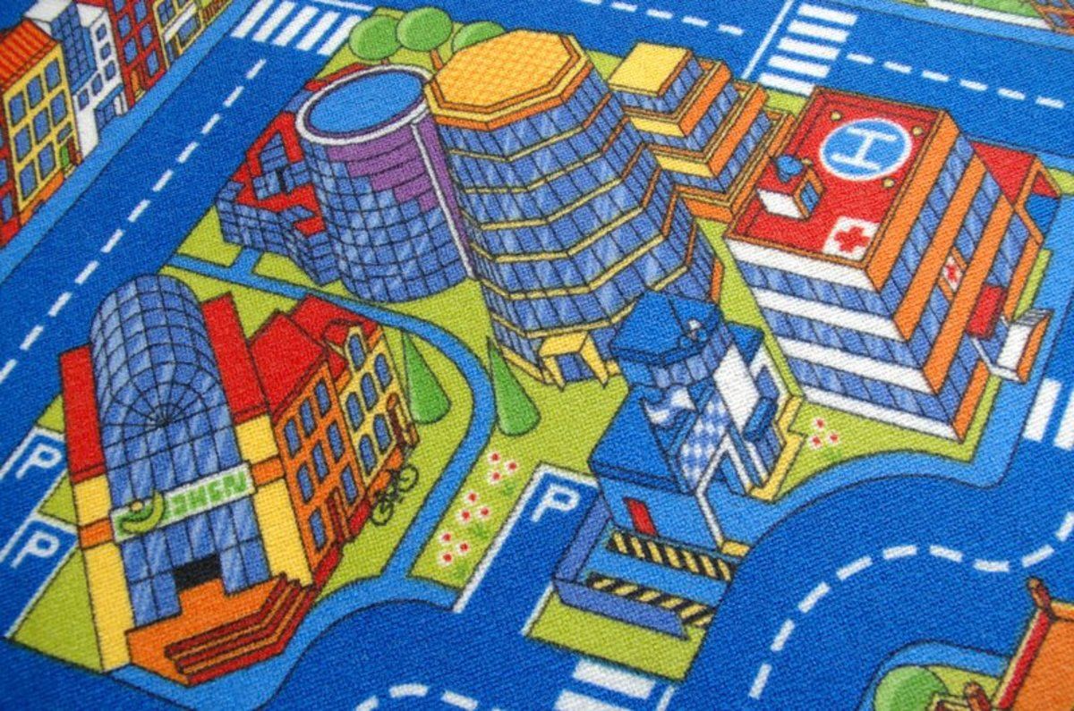 Koberec Ourbaby BIG CITY 6055-0 200x250 cm modrá - obrázek 1
