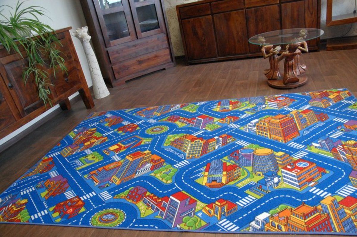 Koberec Ourbaby BIG CITY 6055-0 200x250 cm modrá - obrázek 2