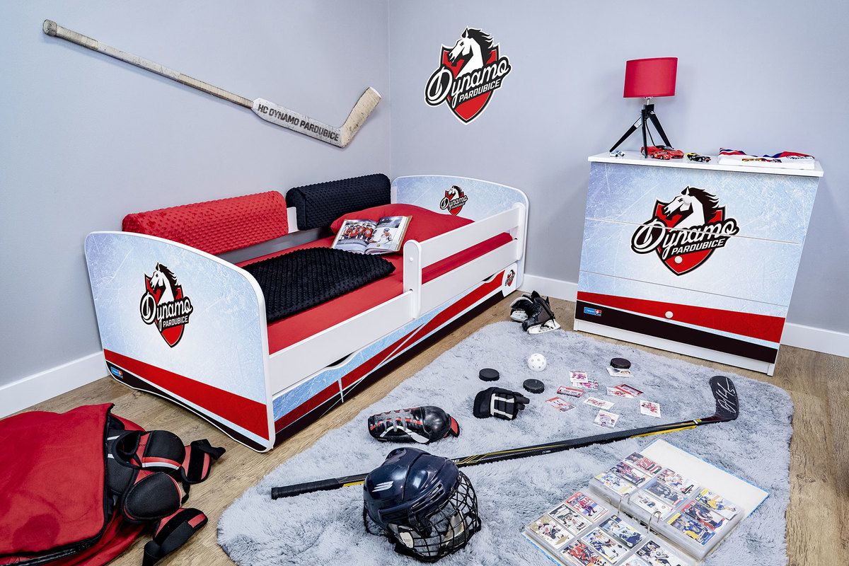 Hokejový pokojíček - HC Dynamo Pardubice postel + úložný prostor - obrázek 1