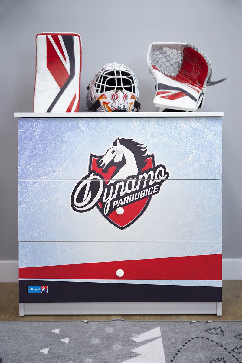 Hokejový pokojíček - HC Dynamo Pardubice postel + úložný prostor - obrázek 3