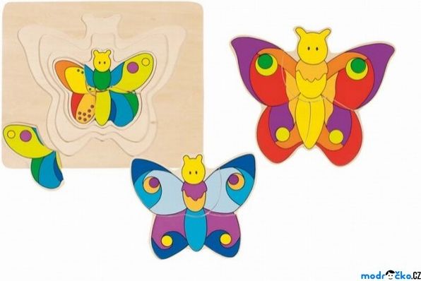 Puzzle vícevrstvé - Motýl, 4 vrstvy (Goki) - obrázek 1