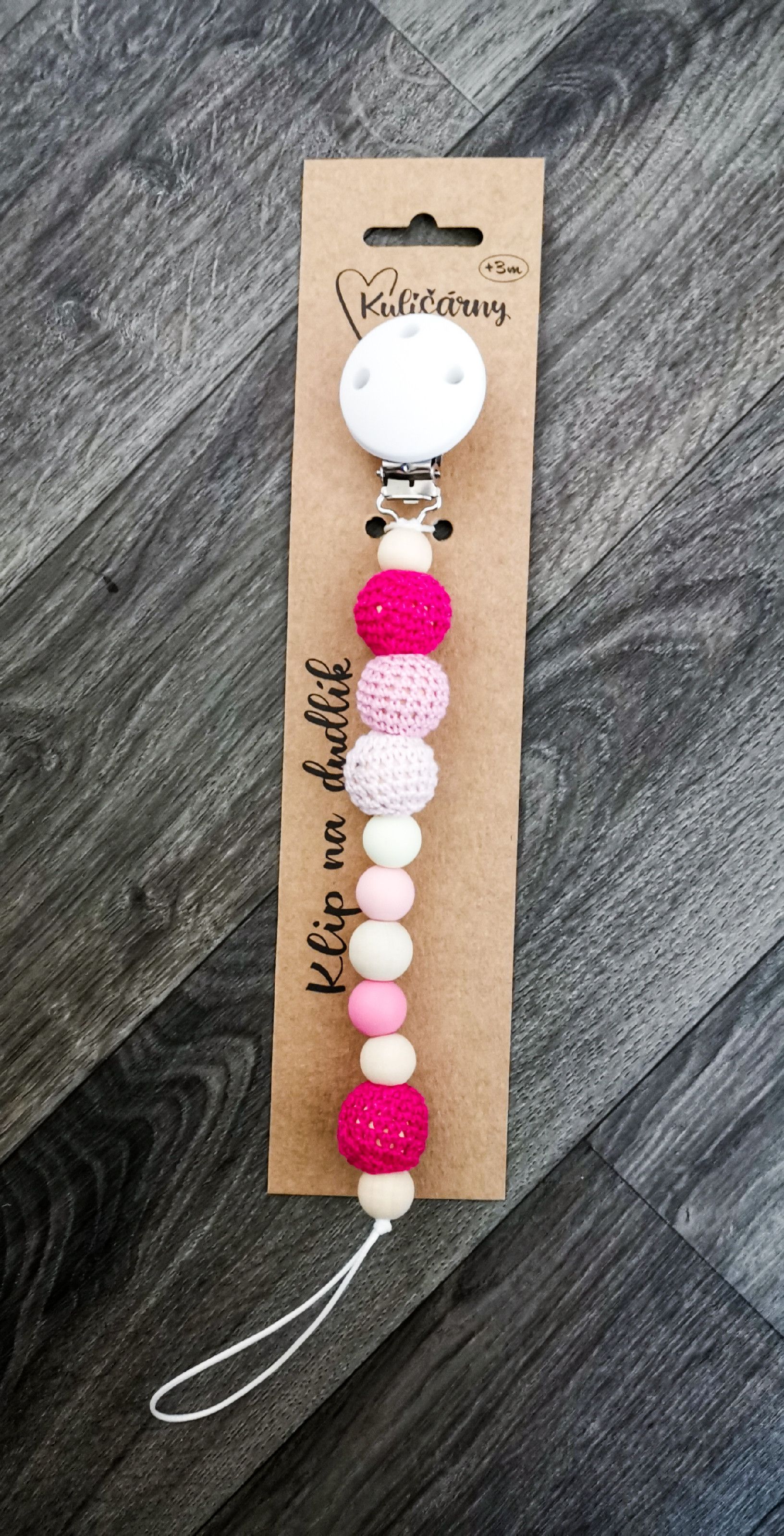 Kulišárny (handmade) Klip na dudlík ,,Vinnie,, - obrázek 1
