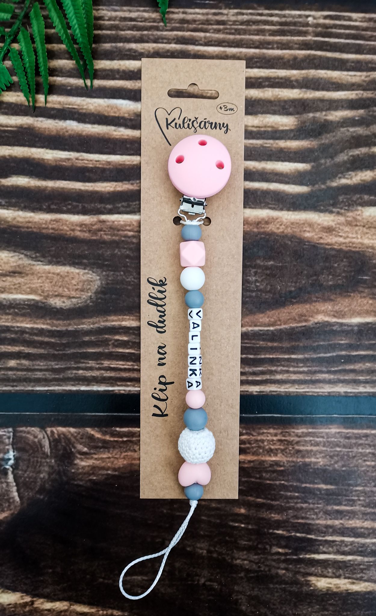 Kulišárny (handmade) Klip na dudlík ,,Lovely,, soft name - obrázek 1