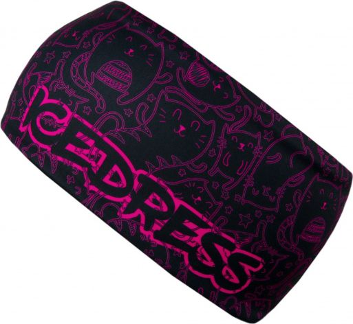 IceDress sportovní čelenka CATS BLACK PINK Velikost: DOSPĚLÁ jaro/léto Obvod 53cm a více - obrázek 1