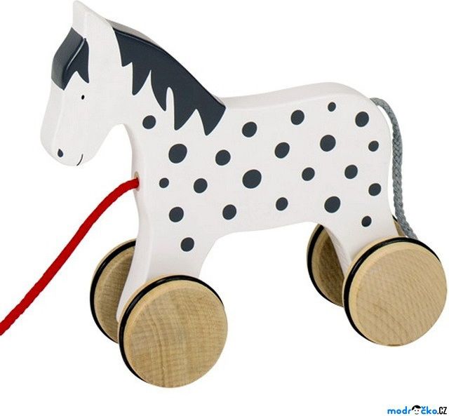 Tahací hračka - Koník strakatý bělouš Alvah (Goki) - obrázek 1
