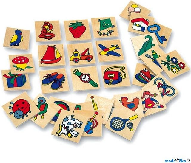 Obrázkové značky pro školky - Dřevěné 32 ks, SET 73523 (Bino) - obrázek 1