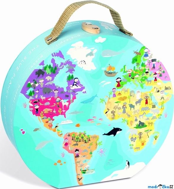 Puzzle z kartónu - Naše modrá planeta, 208 dílků (Janod) - obrázek 1